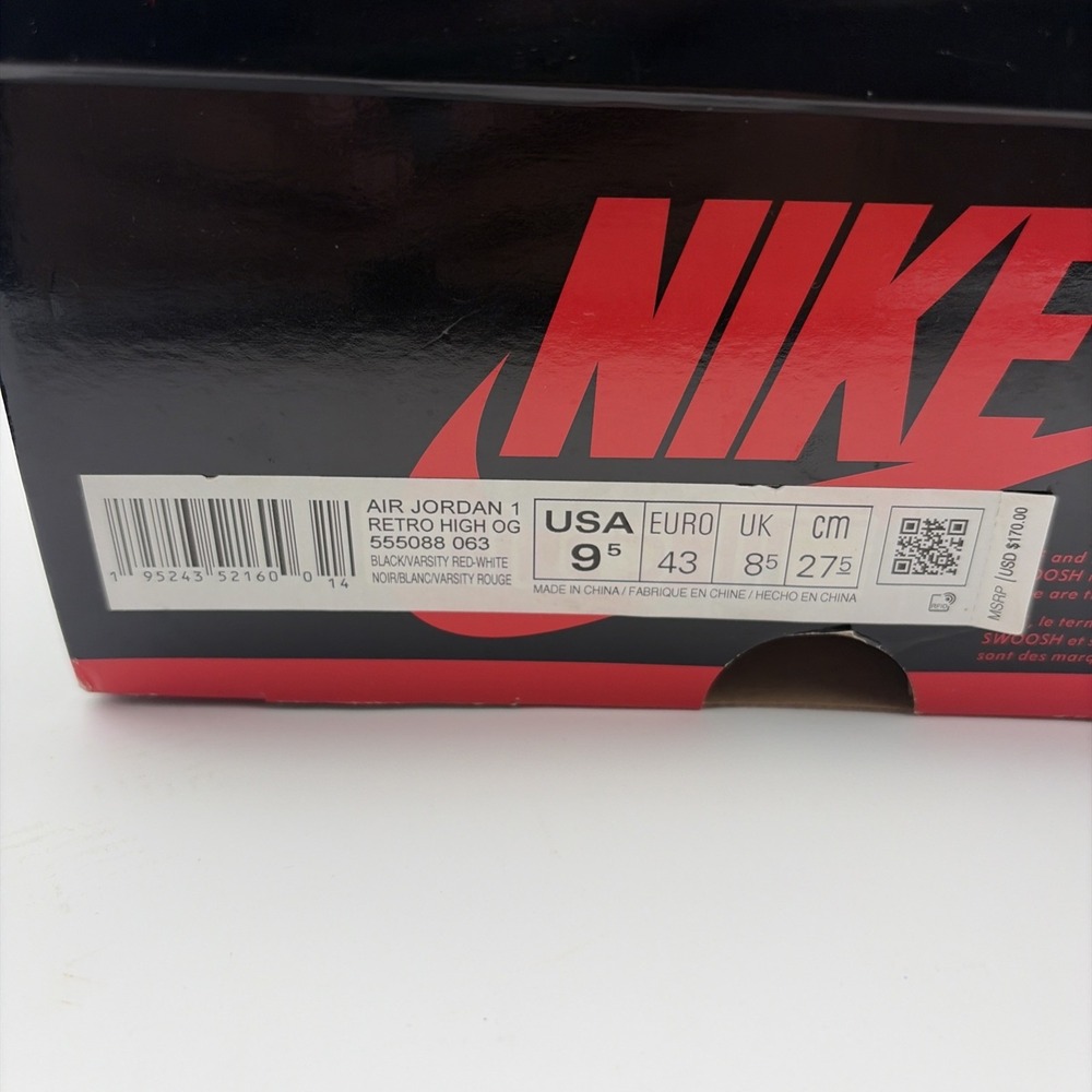 Size 9.5 - Jordan 1 Retro OG High Patent Bred (555088-063) - Picture 11 of 11